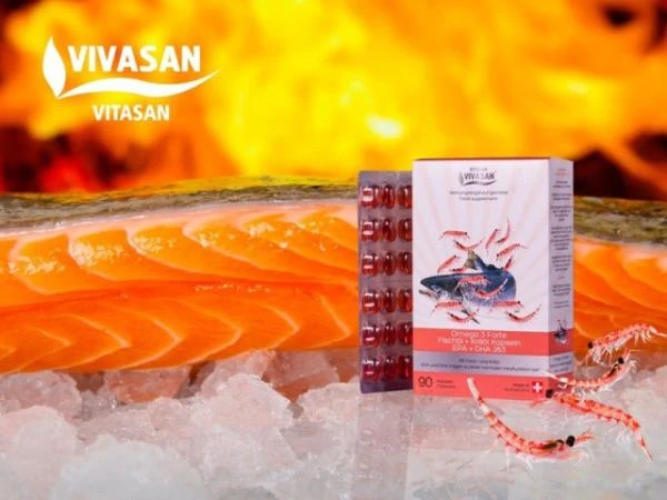 Omega-3 Forte (ribiy jir i maslo krilya) Vivasan, Shveysariya