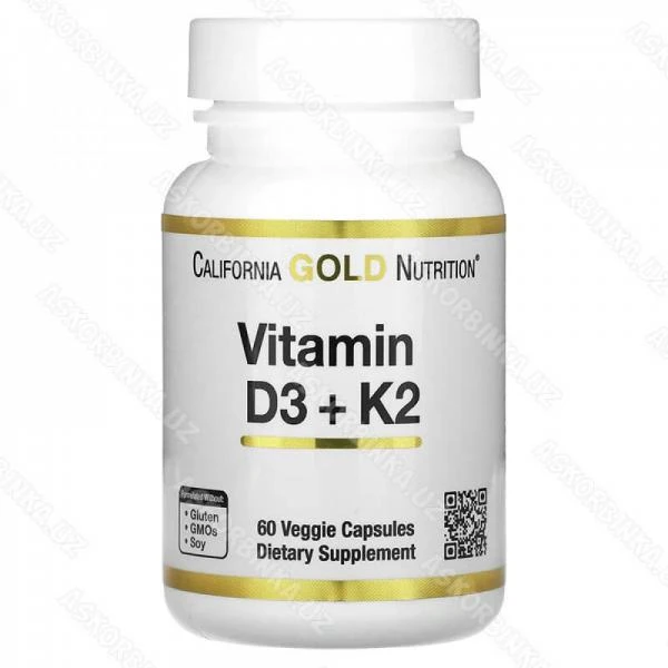 Dz+K2, CGN vitaminlari, 60 o'simlik kapsulasi