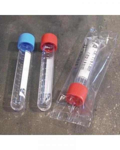 Пробирка цилиндрическая с винтовой синей крышкой