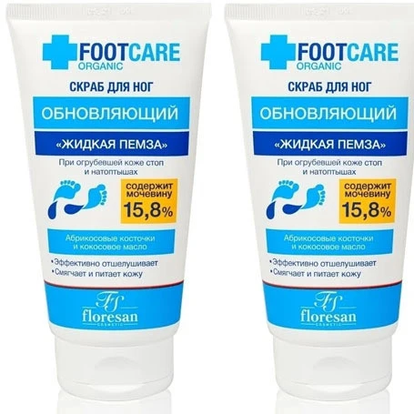 Скраб для ног «Жидкая пемза» Обновляющий  Floresan Organic Foot Care