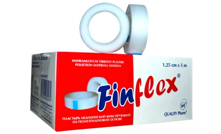 1,25 sm x 5 m, steril bo'lmagan rulonlarda polietilen asosda tibbiy mahkamlash gipsi