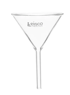 Qalin devorli filtrli huni, diametri 150 mm borosilikat shisha