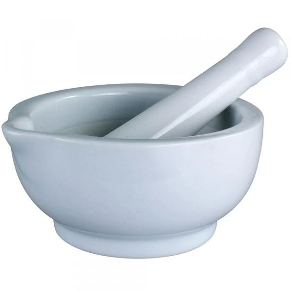 Ступка фарфоровая с пестиком (D-90 мм, d- 58 мм, h- 41 мм) (80 мл)