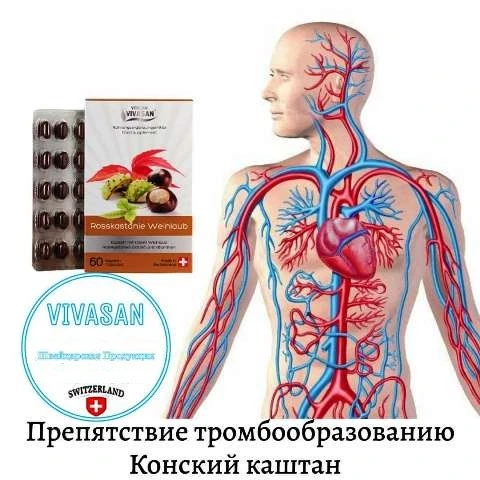 Конский каштан и виноградные листья Vivasan, Швейцария