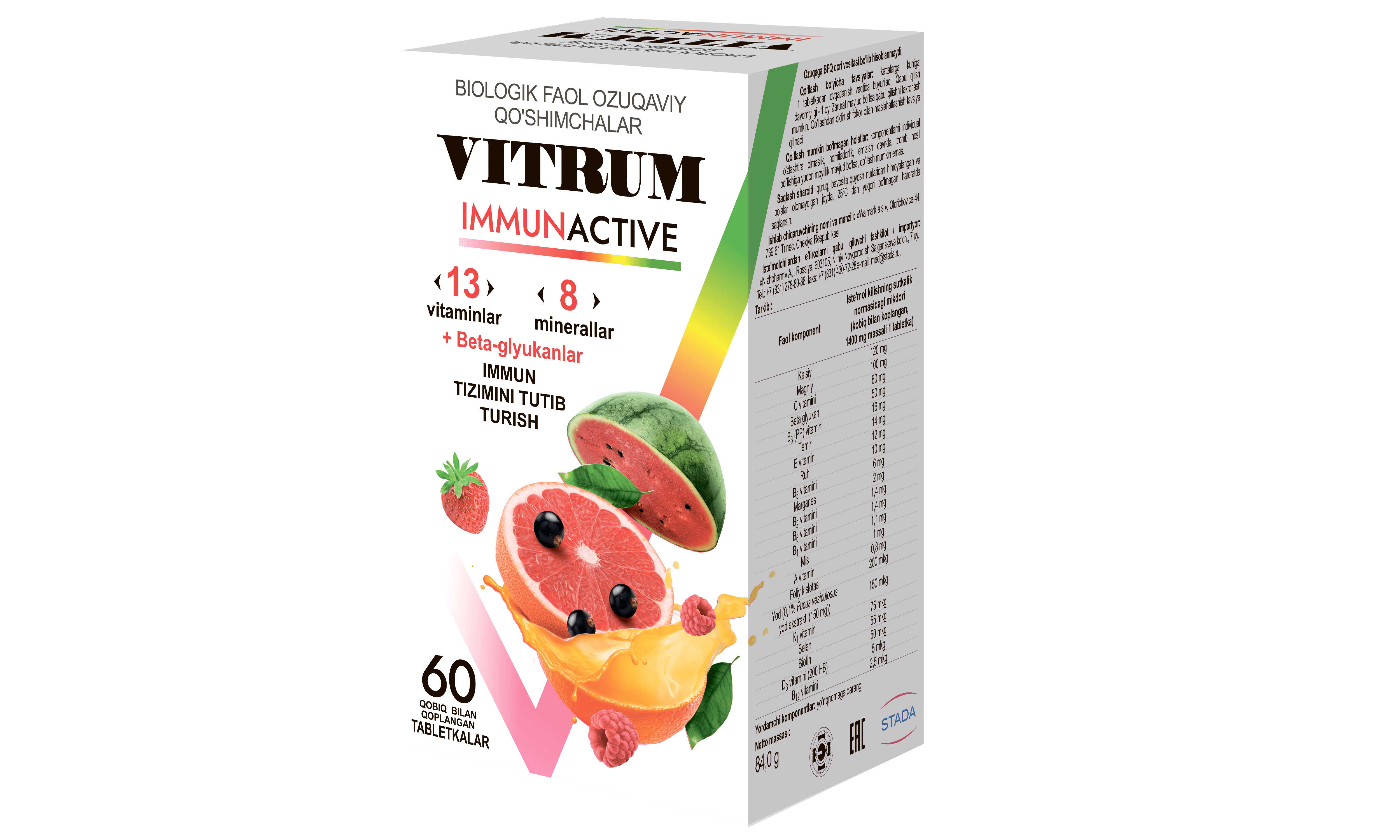 VITRUM IMMUNAKTIV tabletkalari N60