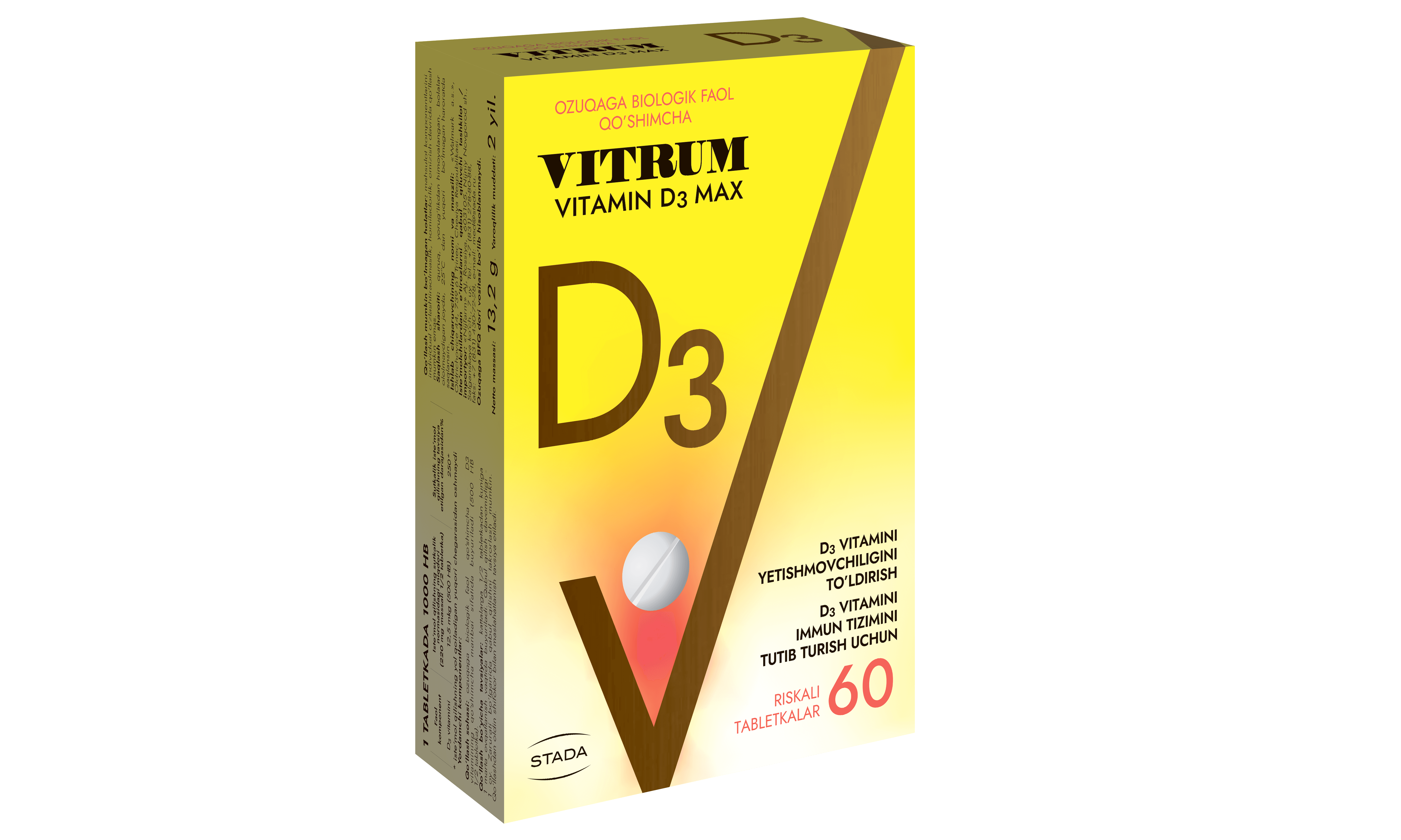 VITRUM VITAMIN D3 MAKS tabletkalari N60
