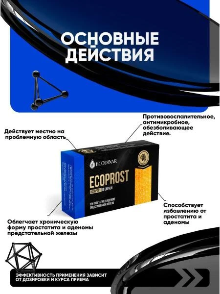 Фитосвечи «ECOPROST» для профилактики простатита и аденомы