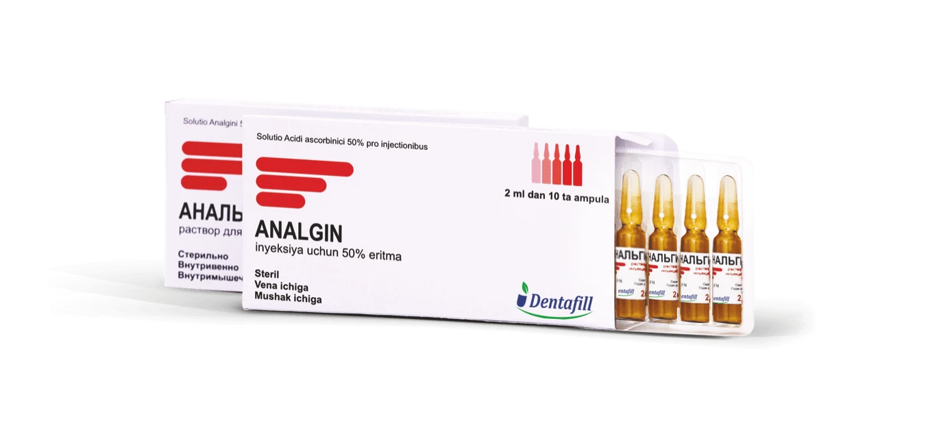 ANALGIN inyeksiya uchun eritma 1ml 50% N5
