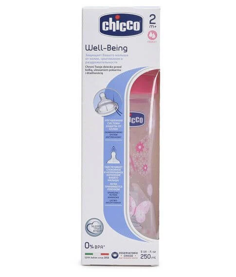 Бутылочка Chicco Well-Being Girl 250 мл 2 мес+