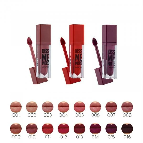 Жидкая матовая помада №04 kiss me more lip tattoo 5543 Flormar