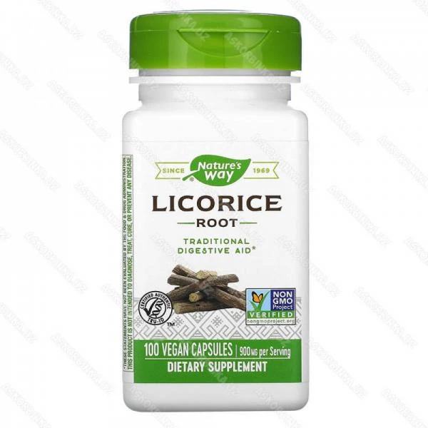Кopeнь coлoдки Licorice, 450 мг, 100 вeгaнcкиx кaпcул