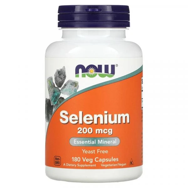 Selenium, Now Foods, 200 mkg, 180 kapsulalar