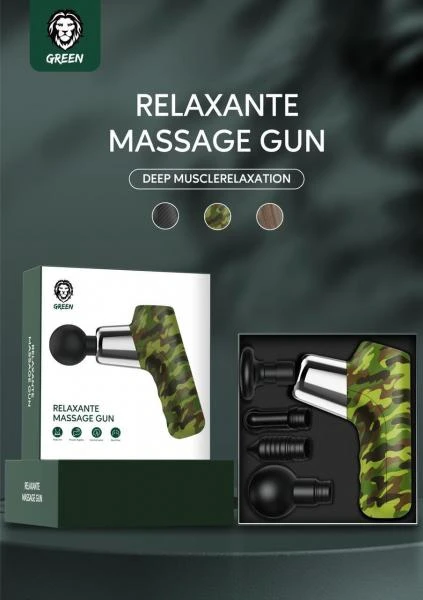 Массажный пистолет Green Глубокая перкуссия Массажер Вибрация мышц Расслабляющий