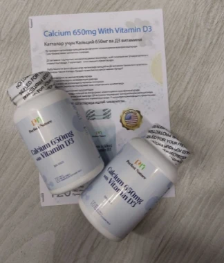 Kalsiy s vitaminom D3, 650 mg Perfect Nature