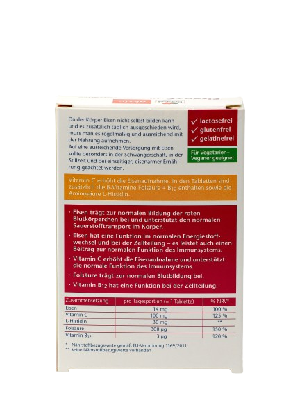 DOPPELGERS AKTIV JELEZO+ S+GISTIDIN+FOLIEVAYA KISLOTA tabletkalari N30