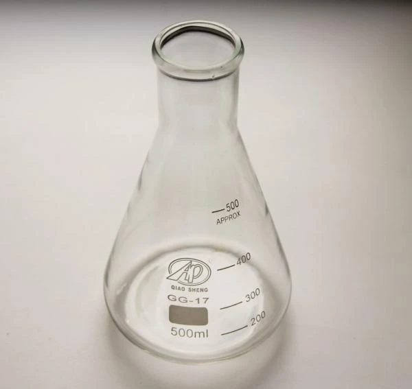 Колба 500 мл стекло (с дозатором на 10 мл для отмеривания жидкости)