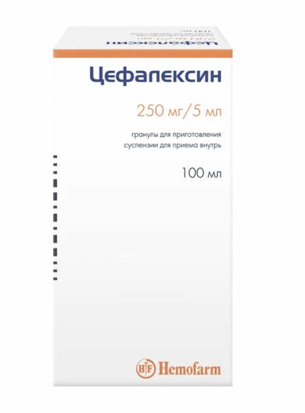 ЦЕФАЛЕКСИН 40,0 гранулы 0,25/5мл