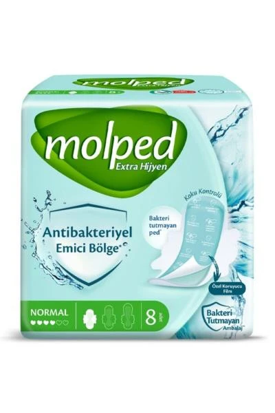 Гигиенические антибактериальные прокладки antibac extra long 8 шт/уп molped
