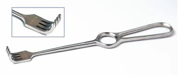 Крючок хирургический тупой четырехзубый №2 200 мм