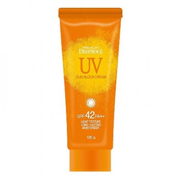 Крем солнцезащитный для лица и тела premium uv sunblock cream spf42/pa++ 100г 5578 Deoproce (Корея)