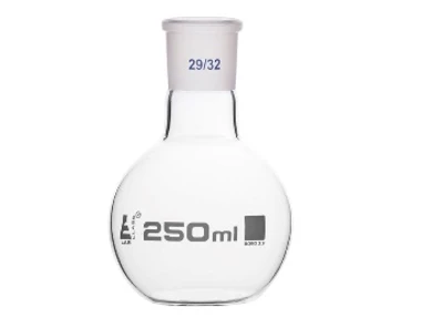 Yassi tubli shisha 100 ml, shlif 29/32, borosilikat shisha