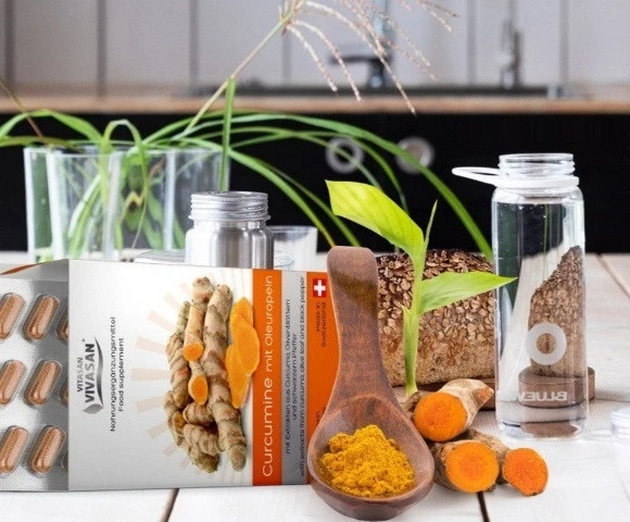 Капсулы Куркумин с олеуропеином Vivasan, Швейцария