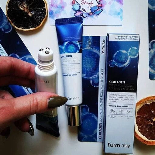 Kollagenli kollagenli ko'z atrofidagi teri uchun zardob to'liq nam ko'z zardobi 25g 5586 FarmStay (Koreya)