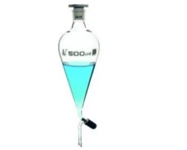 Ajratuvchi huni 100 ml, nok shaklida, qulflash krani bilan