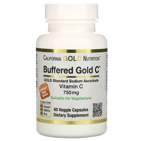Буферизованный витамин C в капсулах, California Gold Nutrition, 750 мг, 60 растительных капсул