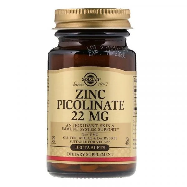 Solgar Zinc Picolinate sink pikolinat (100 dona)