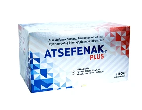 ASEFENAK PLYUS tabletkalari 500 mg+100 mg N100