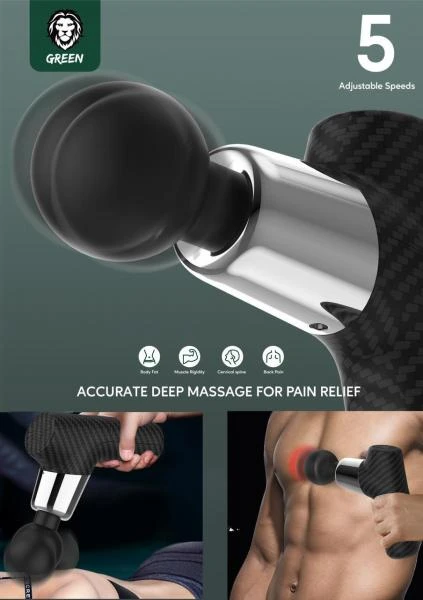 Massajniy pistolet Green Glubokaya perkussiya Massajer Vibrasiya mishs Rasslablyayushiy