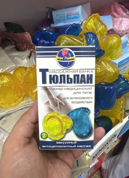 Kuchli effektlar uchun tana massaji massaj kavanozu "Tulip"