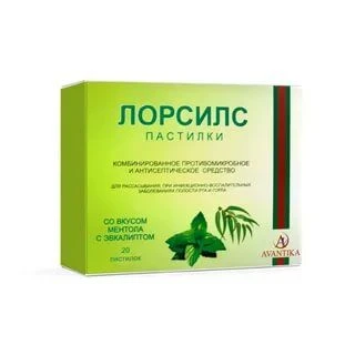 LORSILS pastilkalar so vkusom mentol i evkalipta N20