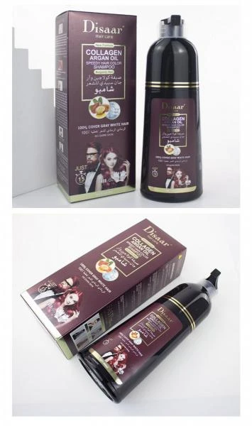 Шампунь-краска для седых волос Disaar с экстрактом коллагена и арганового масла