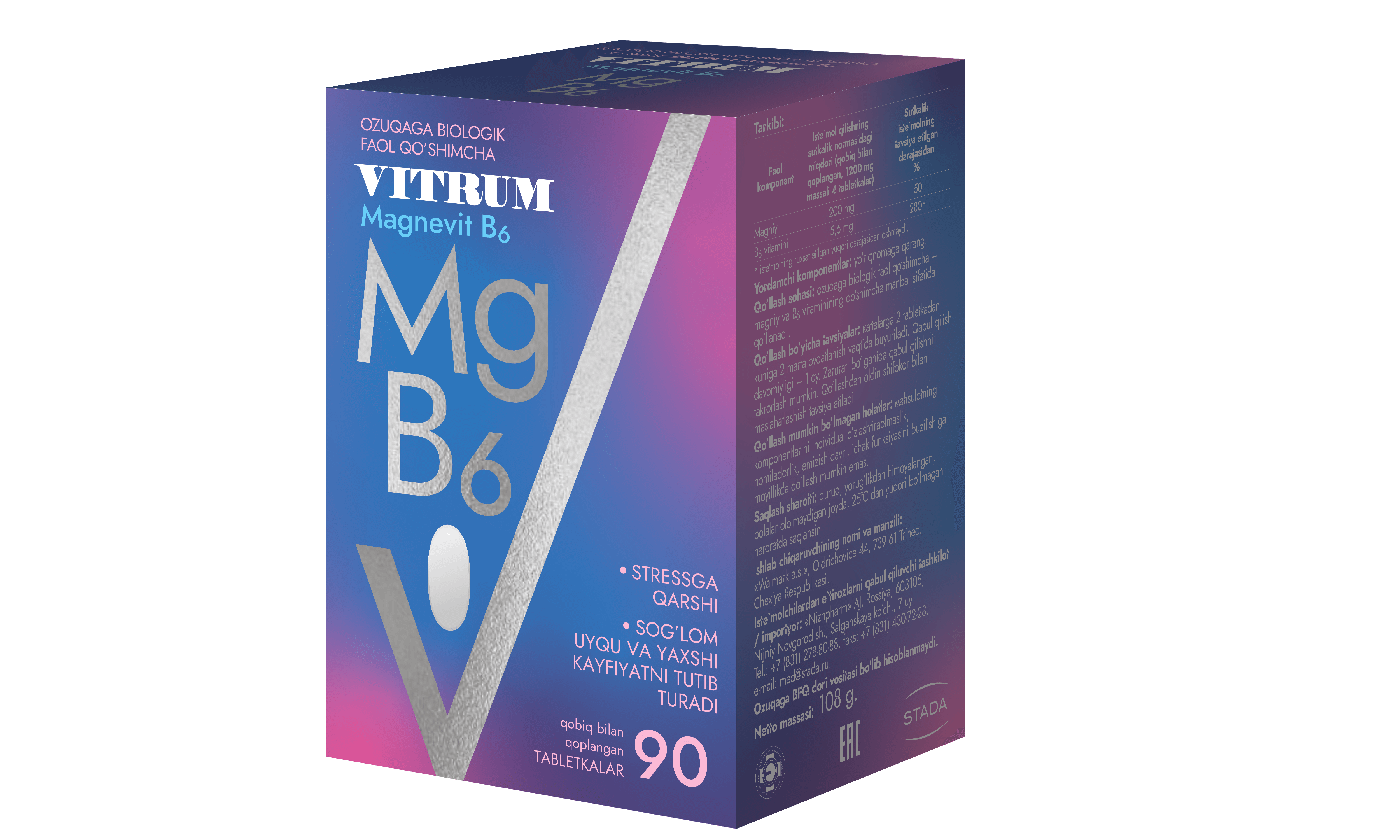 VITRUM MAGNEVIT V6 tabletkalari N90