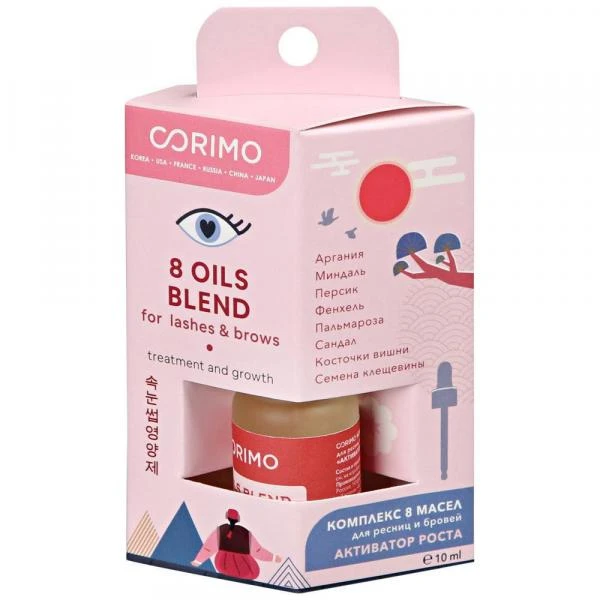 Ko'z qovoqlari, kirpiklar va qoshlar uchun moy Hidratsiya va o'sish, Corima 10 ml 1 dona