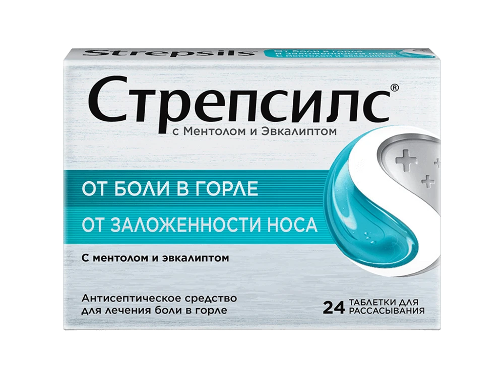 STREPSILS tabletkalari s mentolom i evkaliptom N24