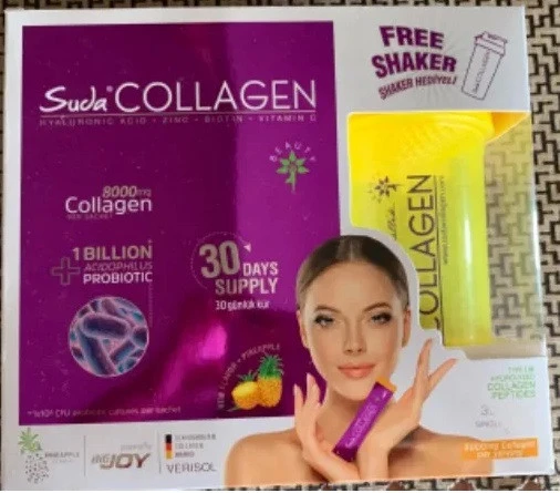 Suda kollagen + probiyotik (silkituvchi bilan)