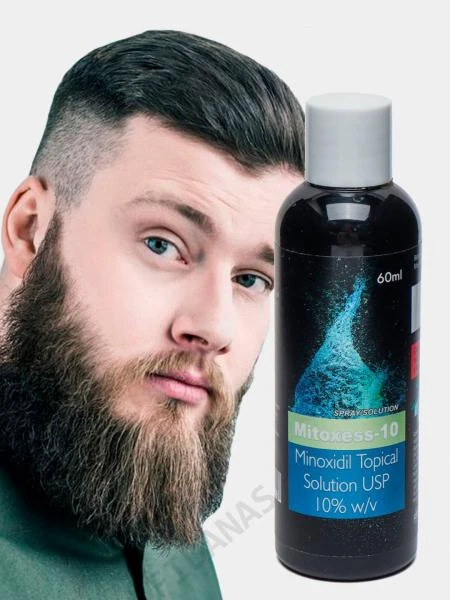Сыворотка для роста волос и бороды Minoxidil Mitoxess Topical Solution USP 10%, 60 мл