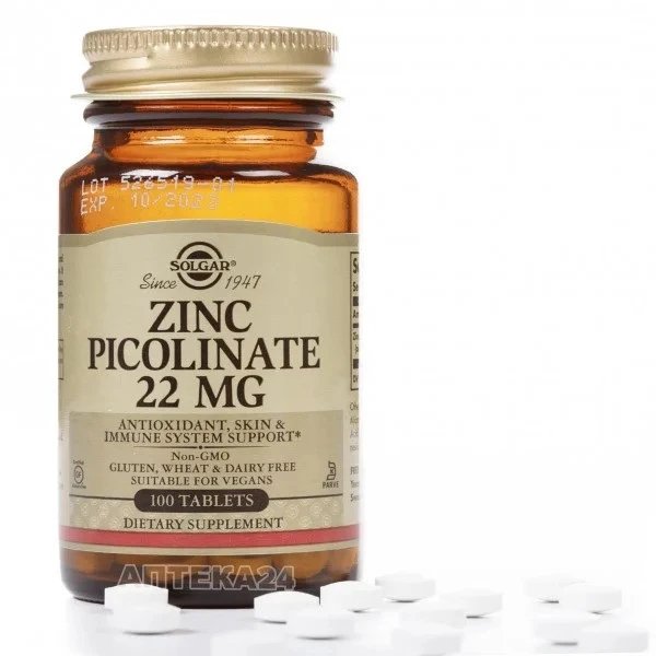 Цинк пиколинат Solgar Zinc Picolinate 22mg (100 шт.)