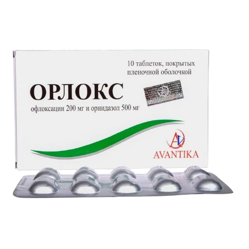 ORLOKS tabletkalari 200 mg+500 mg N10