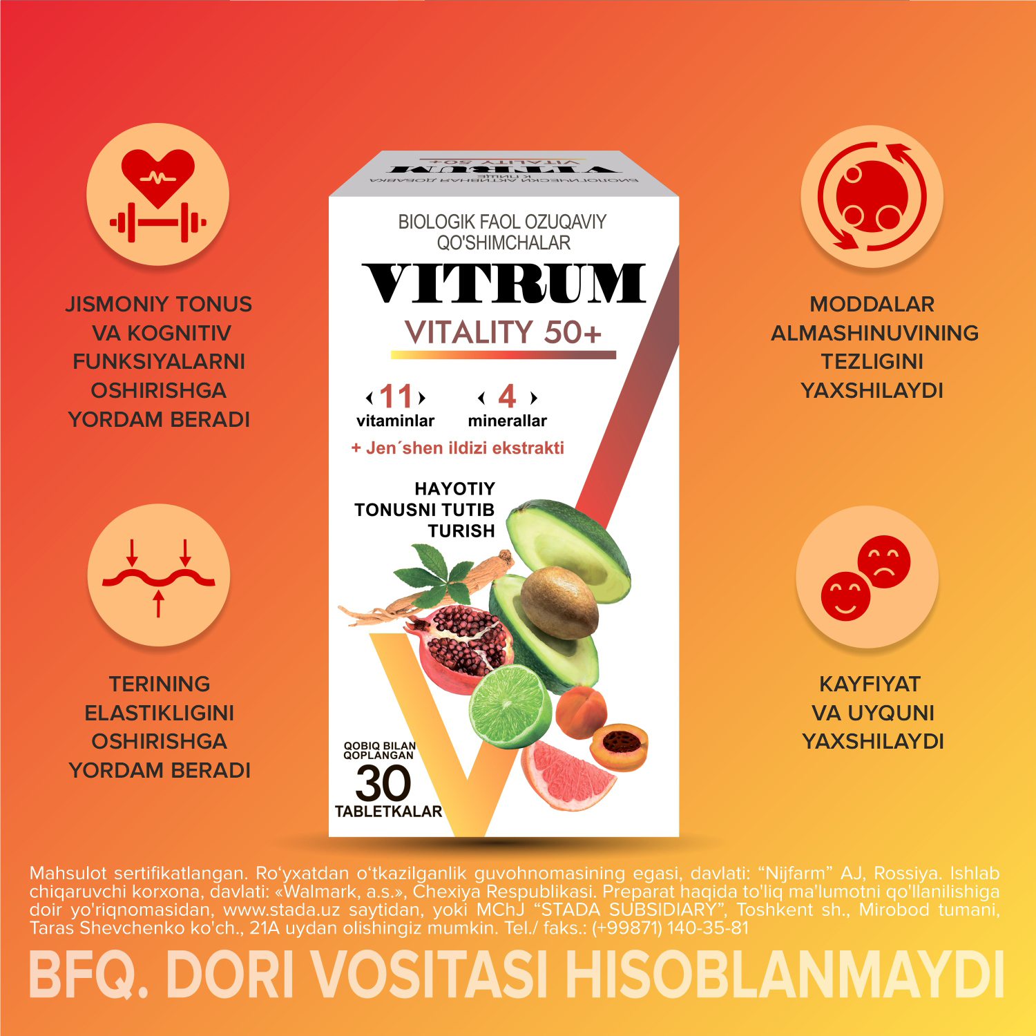 Vitrum Vitality 50+ N30