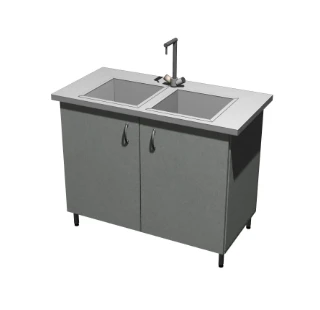 Столы-мойки двойные металлические (1200 СМДн-М нерж.сталь)