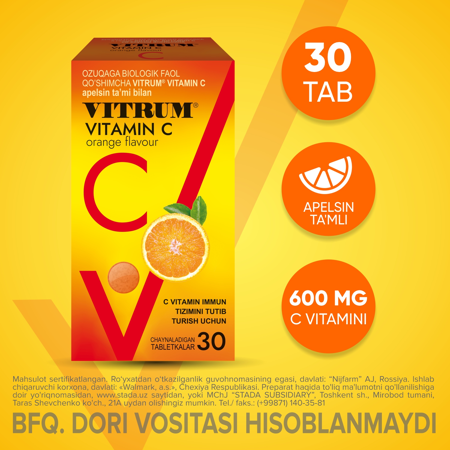 VITRUM (VITAMIN S) jevatelnie tabletkalari N30