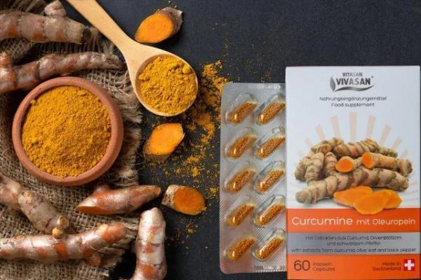 Капсулы Куркумин с олеуропеином Vivasan, Швейцария