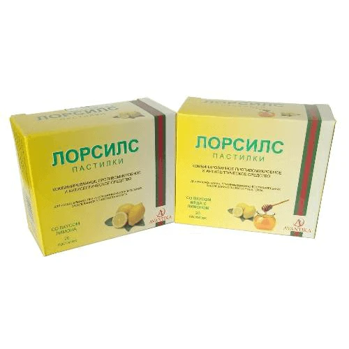 LORSILS pastilkalar so vkusom meda i limona N20
