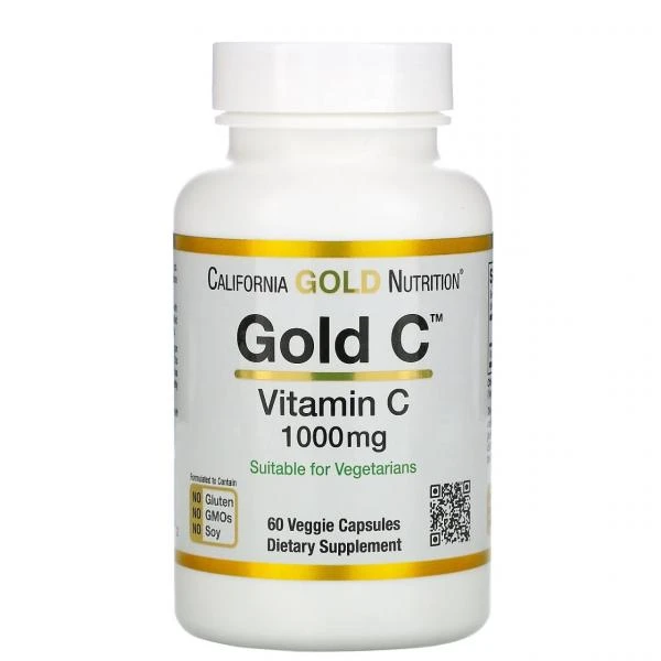 California Gold Nutrition, Oltin C, Vitamin C, 1000 mg, 60 Veg Kapsül