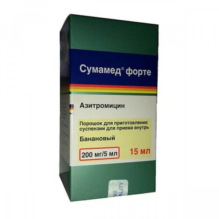 СУМАМЕД ФОРТЕ порошок со вкусом банана 15мл 0,2/5мл