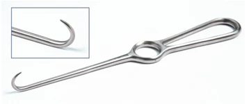 Bir qirrali jarrohlik suyak kancasi, o'tkir, 232 mm